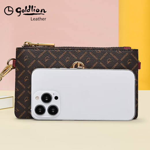 Goldlion Handbag Women's 2025 New Handbag Fashionable and Exquisite Handbag Zipper Multifunctional Women's Bag Long Wallet Large Size-200*103*15mm
