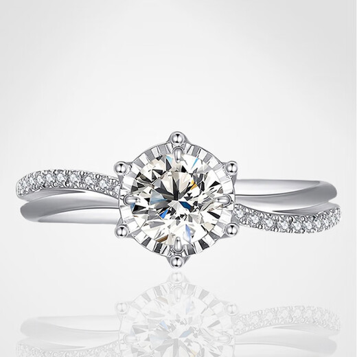 AVHE white platinum diamond ring set with D color artificial diamond ring wedding gift platinum festival for my wife on Qixi Festival platinum ring + 1 carat diamond (D/VVS/3EX/N)