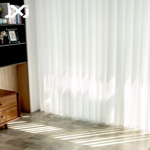 Customized home dream curtain curtains vertical blinds vertical sunshade gauze curtains living room partition floor-to-ceiling windows balcony blinds Swan white high-end fabric semi-shading 1 square meter (wide version) 1.0x1.0