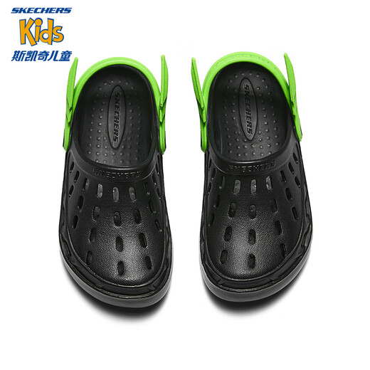 Skechers Skechers children's sandals summer boys' slip-on shoes hole casual shoes fashion bubble slippers 406801L black/BLK 27.5