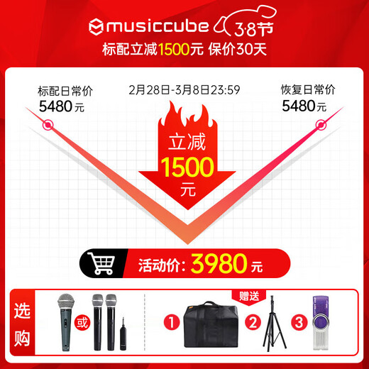 Music Knight T3 outdoor musical instrument speaker live performance road show saxophone electric blowpipe guitar playing karaoke Bluetooth speaker T3 black + 2T karaoke machine + audio bag + stand