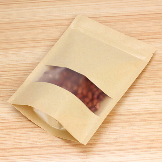 Ogilvy kraft paper bag disposable sealed bag packaging bag food sealed bag snack dried fruit Pu'er tea bag 30 pieces