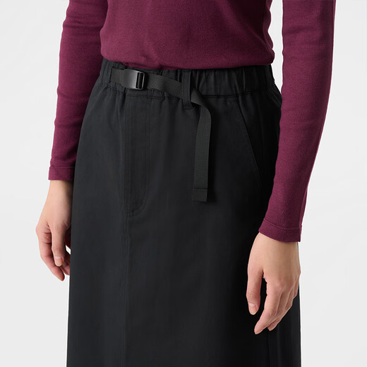 MUJI women's mercerized twill narrow skirt long skirt women's autumn skirt BEY02C4A black L (165/70A)