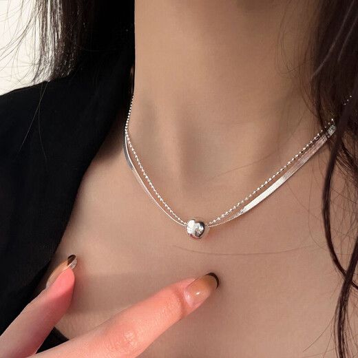 Yinruitai s925 sterling silver ball necklace women's fashionable and exquisite light luxury niche design versatile high-end clavicle chain xl1380 925 silver