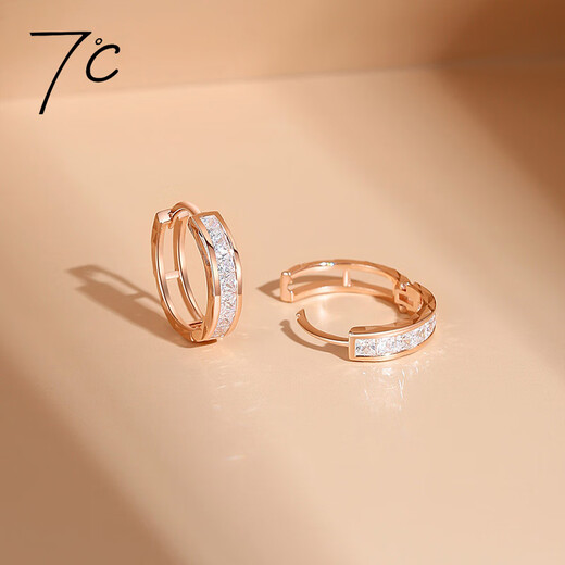 SEVEN DEGREE S925 silver earrings for women, pure silver rice pattern inlay, T square ear buckle, light luxury earrings, niche design, exquisite