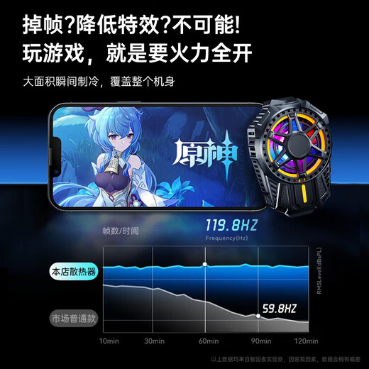 Zhiguozhe [extrem Speed ​​-Kühlung] Handy -Kühler -Heizkörper Halbleiter Kühlung Back Clip Live Game Speziales Kühlhuhn -Ess -Artefakt -König für Apfel, Xiaomi, Huawei Black Hai Red Devil anwendbar