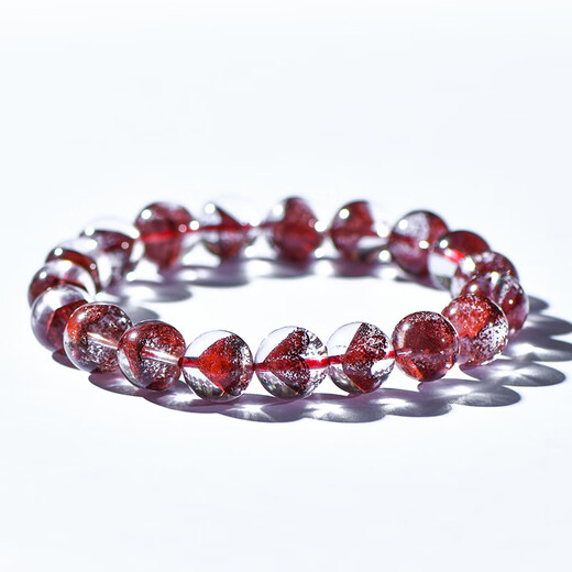 Eternal Symbol Light Luxury Natural Crystal Jewelry Grade Brazilian Mineral Red Ghost Pyramid Hongta Mountain Ball Bead Bracelet New Year Gift Jewelry Grade About 7mm