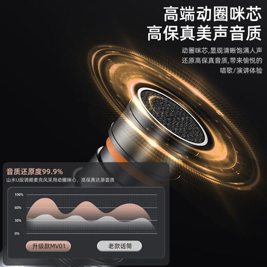 SANSUI wireless microphone, universal, professional-grade U-segment karaoke, dedicated conference host, live broadcast karaoke, outdoor square dance, handheld portable performance home ktv singing rechargeable microphone, professional version dual microphone, performance-grade microphone, one to two, true U-segment wireless charging