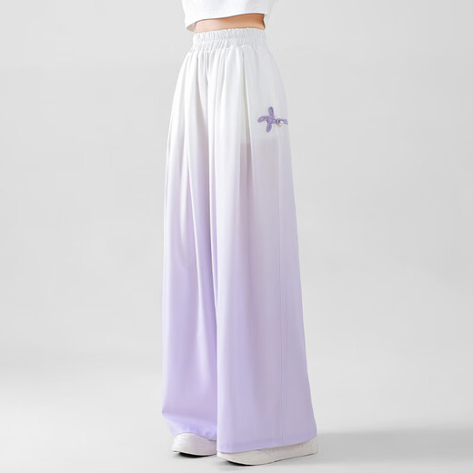 Piggy Pete Girls Summer Suit Dopamine 2025 New Children's and Big Children's National Style Summer Suit Two-piece Set Fashionable Summer Casual 15117 Gradient Purple + 9922 White 150 cm