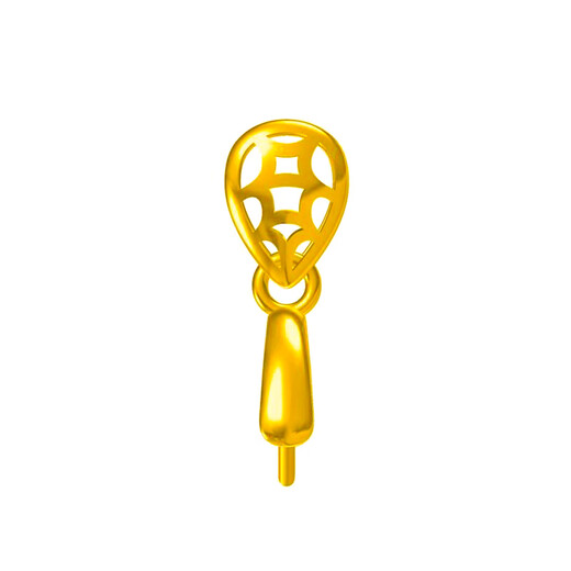 Fat Donglai's same style jade pendant buckle 18k gold 18K gold thickened clip buckle melon seed buckle jade jade inlaid pendant 18K gold No. 59