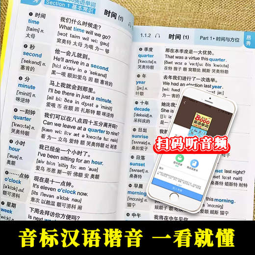 Zero-based self-study 8000 English words pocket book Self-study English spoken simple daily bilingual practical from beginner to proficient in travel English vocabulary phonetic symbols quick daily conversation book 2 volumes spoken English immediately + 800 English words