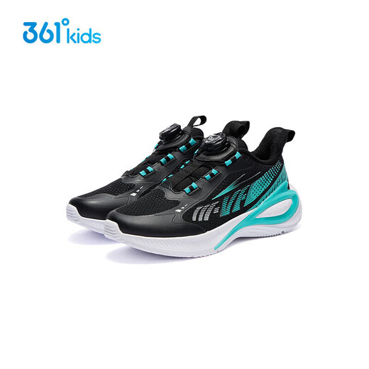 361 Flying Wings|Children's Sports Shoes Spring and Autumn Boys, Boys and Teenagers Light Cushioning Knob Buckle Running Shoes Black 39