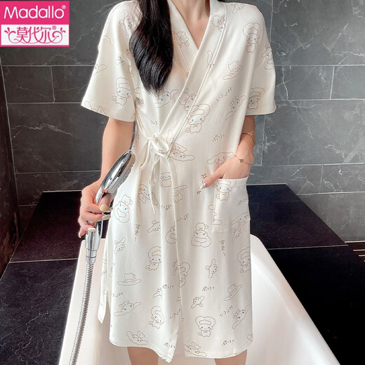 
Victorian style (VEDORYGEDIAO) nightgown for women summer pure cotton short-sleeved bathrobe Japanese thin Yugui dog pajamas Japanese mid-length 653 L