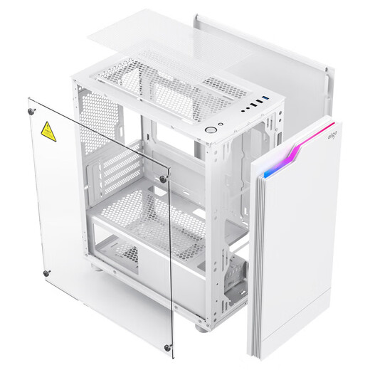 Patriot JV13 MATX side-transparent acrylic 240 water-cooled desktop host desktop computer case white + RGB colorful fan*3