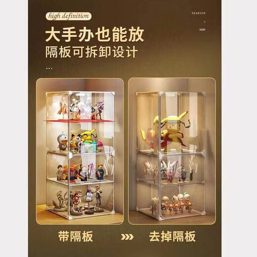 Fully transparent display cabinet display stand toy storage box home model blind box Gundam display showcase main picture 2 doors + 4 floors place an order quickly