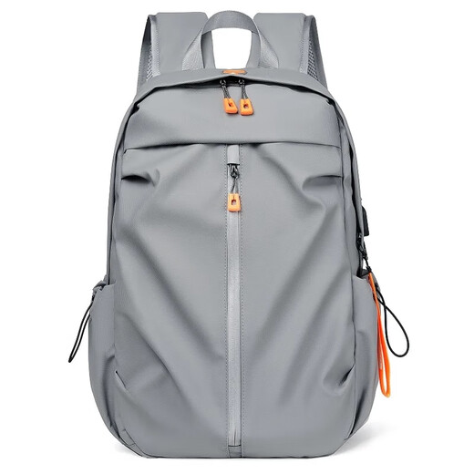 Langfei Backpack Men's Backpack Large Capacity Travel Bag Junior High School High School College Student School Bag Computer Bag Business Travel Bag Classic Gray