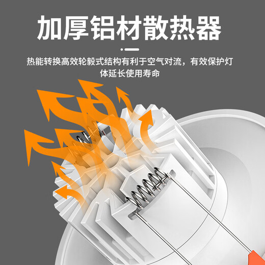 Fanyao LED small downlight 40-65mm opening wine cabinet hole light cob anti-glare embedded main light 5w-three-color dimming