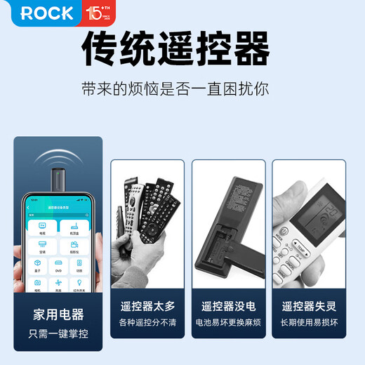 ROCK mobile phone infrared remote control transmitter external universal air conditioner remote control head TV home appliances Apple mobile phone iphone15/16promax series Type-c interface