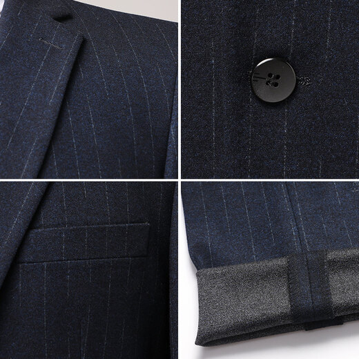 Pierre Cardin wool suit suit men's jacket autumn and winter new high-end suit middle-aged men's business dress suit suit for men (8985 style) blue vertical stripe L (175) pants default size 34 - for other sizes, please leave a message for waist size or contact customer service