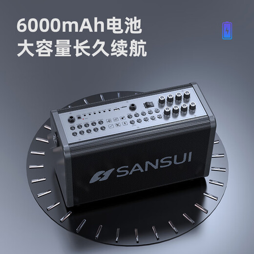 SANSUI portable portable speaker square dance audio speaker with KTV wireless microphone small live broadcast karaoke audio mobile outdoor high-power sound card karaoke E73 ten speakers + sound card sound effect