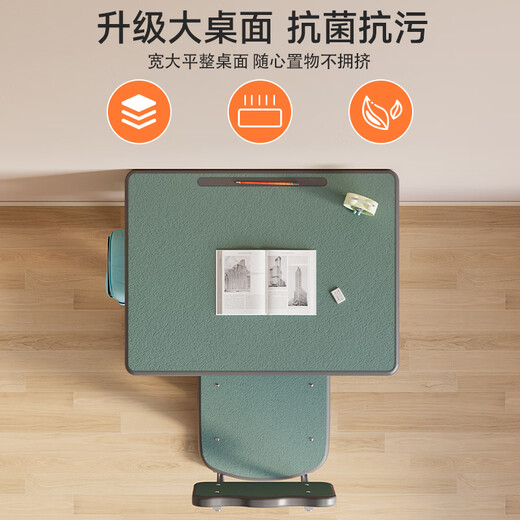 Lingjian Mesa de estudio para niños Estudiantes de primaria y secundaria Escritorio y silla elevables Escritorio Escritorio Apartamento pequeño Clase de capacitación Juego para el hogar Escuela Mesa y silla del mismo estilo (pilar de hierro de 4 cm) + color madera 60 cm * 40 cm * 76 cm