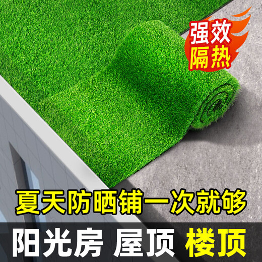 Qingya Lawn Simulated Turf Sun Room Glass Top Insulated Roof Artificial Artificial Outdoor Green Plastic Carpet 2cm Encrypted Thickened Spring Grass-Green Bottom Upgraded Insulation 2 Flat 1m Long * 2m Wide
