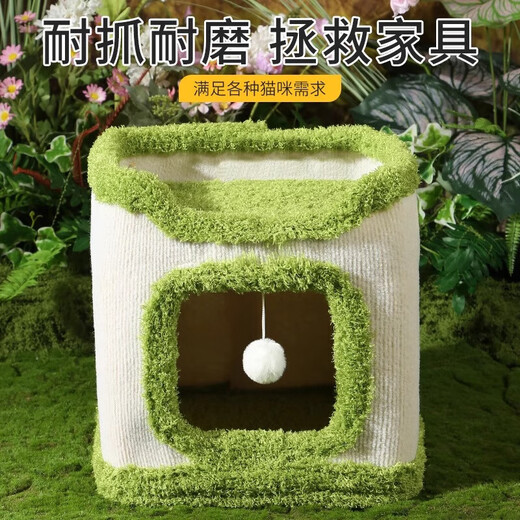 Tree hole sisal bucket cat climbing frame cat nest to keep warm in winter and does not occupy an area double-layer closed winter climbing frame cat nest felt handbag