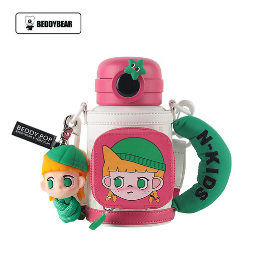 Beddybear New Circle Kettle Temperatura inteligente Muestra para niños Termos Copa Baby Kindergarten Escuela Primaria Estudiante de paja Copa de agua 13077 Coser 1 Precio