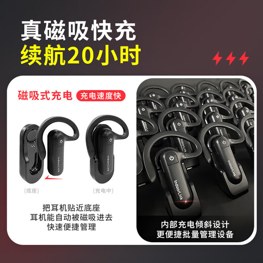 IndoorLink wireless interpreter one-to-many government and enterprise reception factory visit project inspection business conference interpretation equipment museum exhibition hall deep interconnection interpreter SCHL-E201 single lecture + 5 people receiving long battery life + 1 multi-port charging stand
