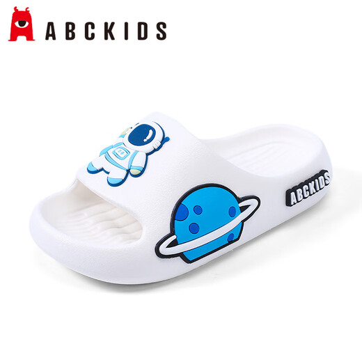 ABC KIDS儿童凉拖鞋男童室内洗澡宝宝家居女童太空一字拖8541米白36-37