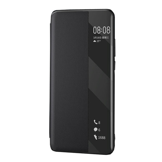 Shanjuxue Suitable for Huawei mate60pro mobile phone case clamshell mate60 protective cover all-inclusive 60pro+ smart sleep window genuine plain leather for men and women far ahead of the hard case Huawei Mate60Pro/Pro+ universal smart leather case black