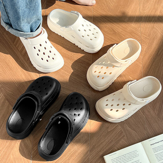 Baimu Qingchen Krankenschwester-Krokodilschuhe für Damen, Sommer-Oberbekleidung, 2024, neuer Operationssaal, rutschfest, dicke Sohle, Büro-Sandalen, Damen, Kaffeefarbe, 36–37, normale Größe