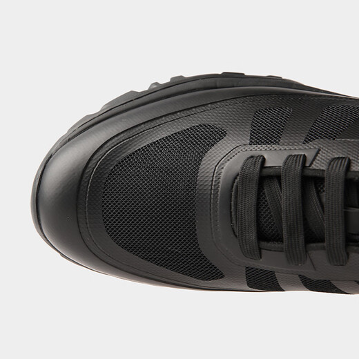 VICUTU men's casual shoes with hollow surface, sports style, business casual, versatile black men's shoes, black 40