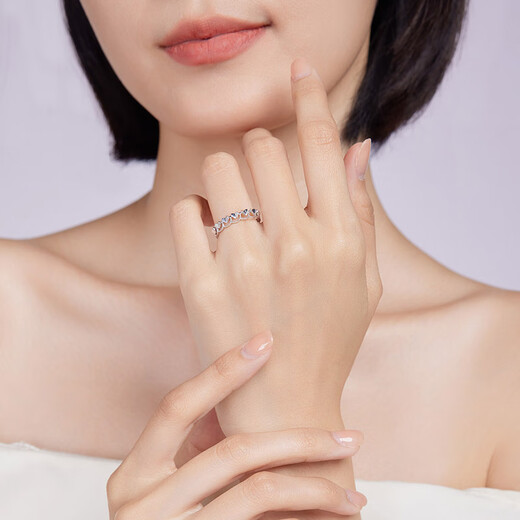 Liuguifu jewelry platinum ring women's love pt950 platinum ring birthday gift 2.60g