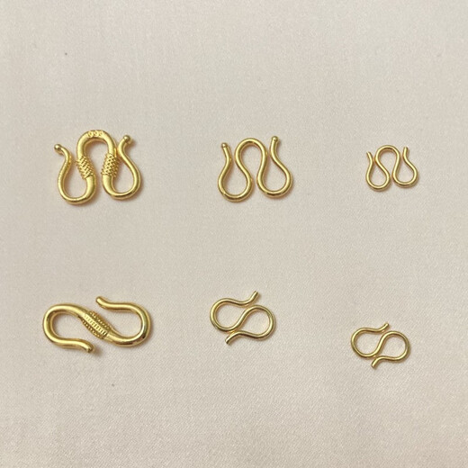 DRJEFUNM buckle 18K gold buckle S buckle gold-covered connecting buckle bracelet buckle head buckle connector gold necklace buckle gold accessories S buckle medium size (10*12mm)