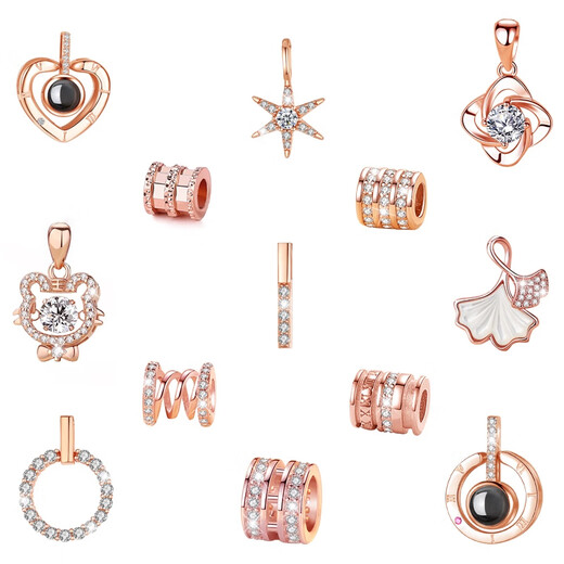 Fat Donglai same style 18k rose gold pendant single pendant single pendant women's silver necklace color gold pendant without chain silver classic four-leaf clover-rose gold