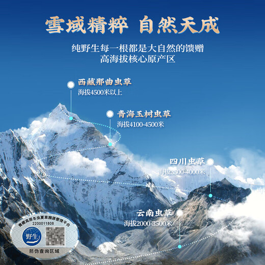 国坤堂【野生可溯源】西藏那曲精选野生冬虫夏草 高海拔头茬礼盒 4根/克 1克试用装【多买升级礼盒】