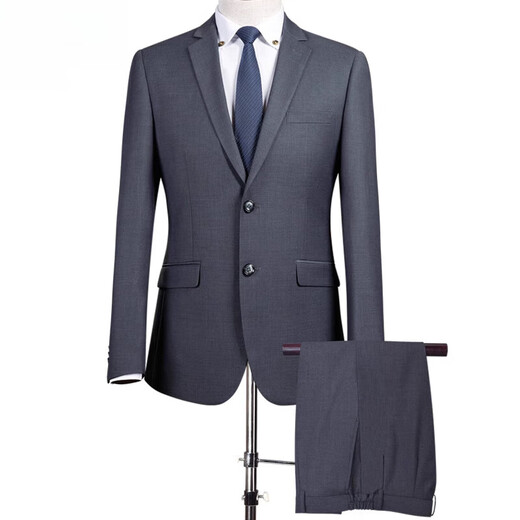 JEEP costume de costume en laine pour hommes d'âge moyen professionnel veste de robe de mariée formelle (style 15) ZYXF16835 Marine 48 (170/88A)