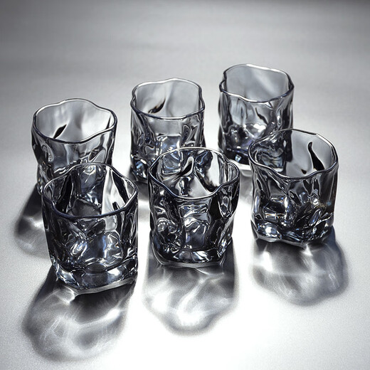 MIDOC high-end Nordic style glass home beer mug creative internet celebrity whiskey glass hospitality mug set fantasy color 6 pieces + elk cup holder