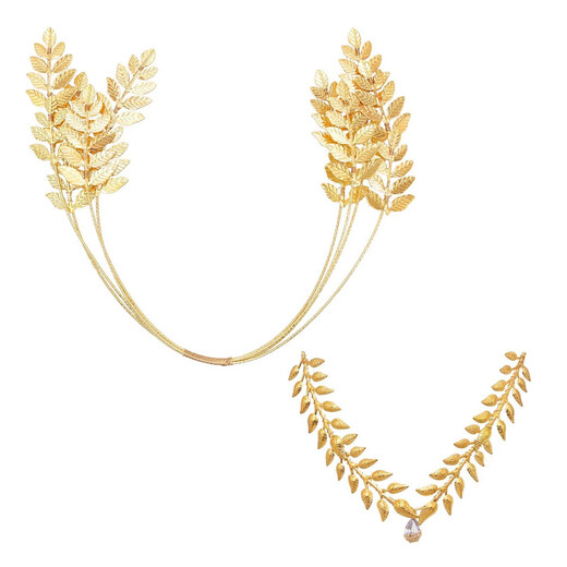 Xiangyuanchang adult gift for women 18 years old jewelry crown Western region laurel olive gold hair ornaments laurel branches and leaves princess bride suit gold