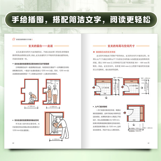 Official and genuine manual of commonly used dimensions for residential spaces. Dimensions for entrance halls, bedrooms and living rooms, decoration, storage space layout, ergonomics, whole house custom decoration, construction, interior design, home design, renovation and design books. Manual of commonly used dimensions for residential spaces.
