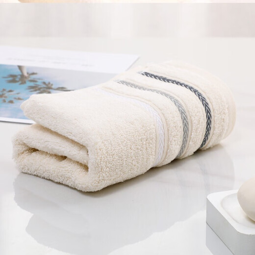 Gold towel pure cotton type A absorbent face wash towel 3A grade antibacterial thickened face towel brown 1 piece 70*33cm/100g