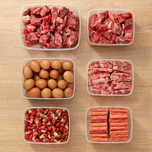 Sungsa Japan imported frozen meat storage box crisper box refrigerator refrigeration and freezing special fruit food grade sealed box imported crisper box (with scale) 2-piece set 2.6L