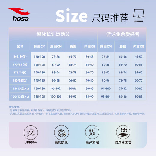 Hosa swimming trunks men's triangle anti-chlorine quick-drying swimming trunks plus size high elastic men's hot spring men's swimming trunks lake blue (swimming trunks) 3XL (professional competition style, non-professional shooting 1-2 sizes larger)