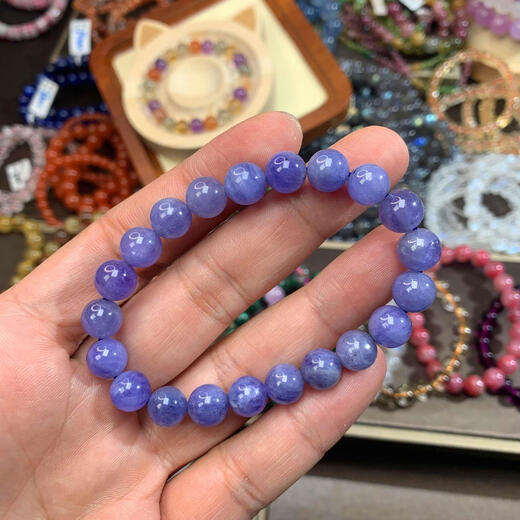Ku Xuan Dikai natural tanzanite bracelet ice moisturizing body dreamy blue and purple tanzanite bracelet crystal jewelry 1st grade tanzanite 7mm