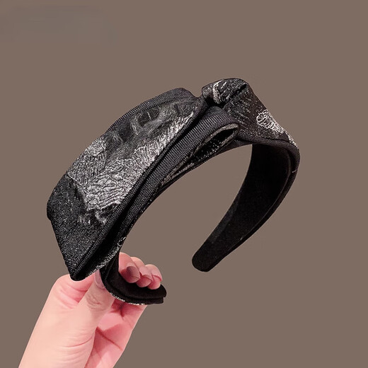 Keegfeg Korean luxury luxury high-end hair hoop women's 2025 new pressed wide-brimmed ethnic style retro light luxury headband bow headband