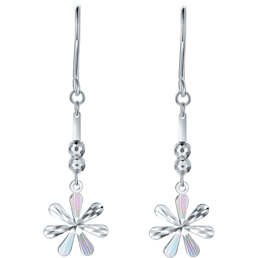 Saturday Fu PT950 platinum earrings small flower earrings PT095242 pair, about 1.6g, birthday gift