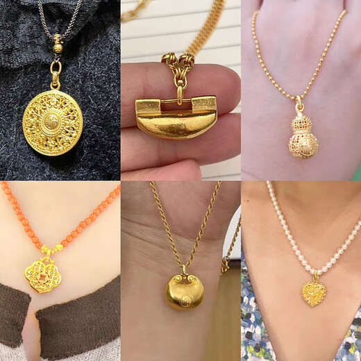 Fat Donglai's same style 18k gold universal buckle pure 18 gold gold buckle thickened oval protection anti-opening bracelet necklace solid thickened extra hard regular gold one