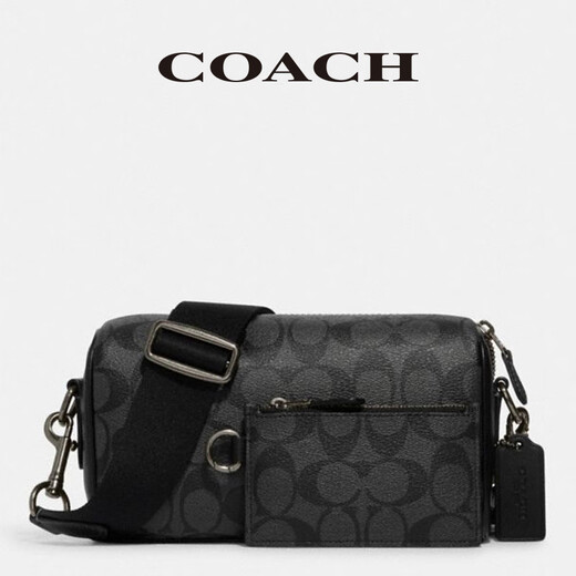 COACH men's bag official authorized casual men's one-shoulder crossbody mother bag Valentine's Day gift black and gray CJ674QBO4G