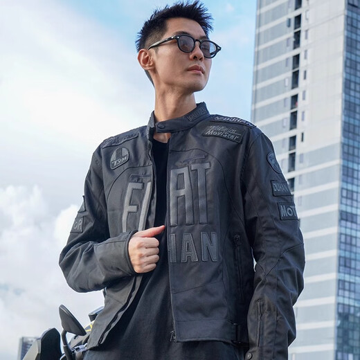 Duhan Motorcycle Riding Suit for Men and Women All Seasons Motorcycle Jacket Racing Suit Street Commuting Anti-fall Rider Suit D-082 Black Top-Glory Edition L